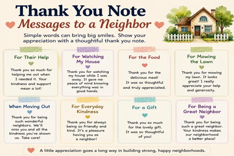 Thank You Note Messages to a Neighbor